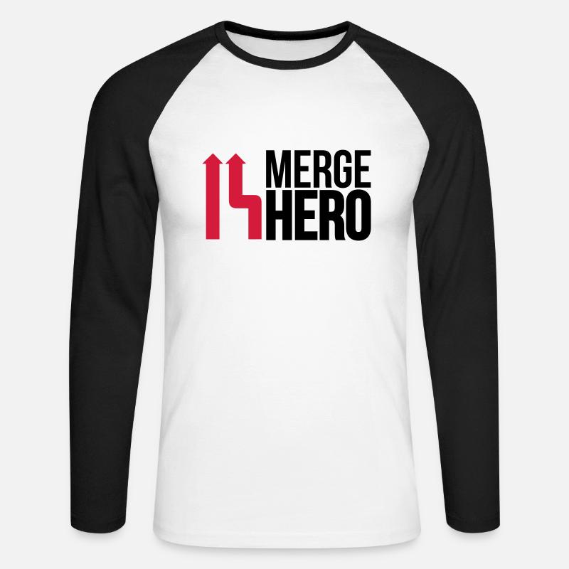 Merge Code Held - Unisex Baseballshirt langarm - Weiß/Schwarz
