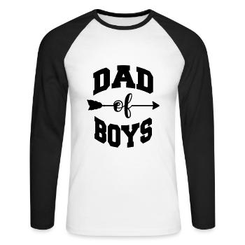Papa de garçons Père Fils Fils Idée cadeau Fête des pères - T-shirt baseball manches longues Homme - blanc/noir - Devant - Nik (191cm)