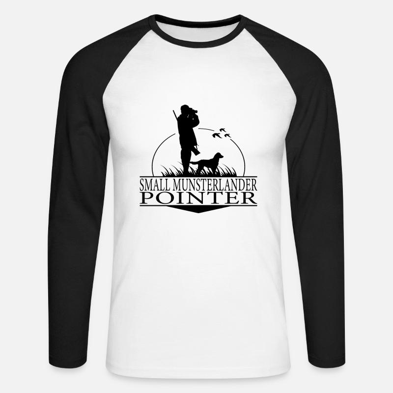 SMALL MUNSTERLANDER POINTER Jagdhunde Wilsigns - Unisex Baseballshirt langarm - Weiß/Schwarz