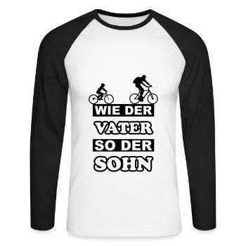 Wie der Vater so der Sohn Fahrrad - Unisex Baseballshirt langarm - Weiß/Schwarz - Vorne - Nik (191cm)