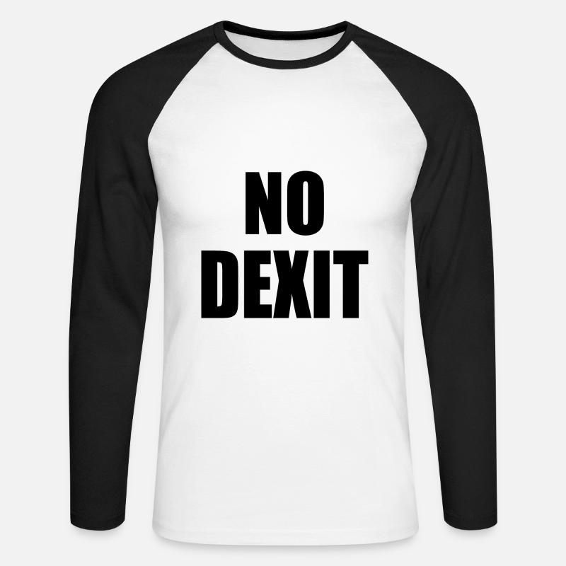No dexit - Unisex Baseballshirt langarm - Weiß/Schwarz