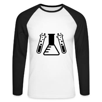 Test tube chemist - Unisex Long Sleeve Baseball T-Shirt - white/black - Front - Nik (191cm)