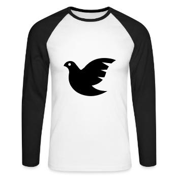 Dove symbol - Unisex Long Sleeve Baseball T-Shirt - white/black - Front - Nik (191cm)