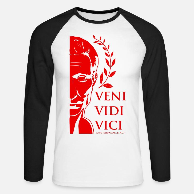 Caesar 4 - Unisex Baseballshirt langarm - Weiß/Schwarz