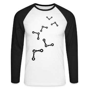 Bicycle Cycling Chain - Unisex Long Sleeve Baseball T-Shirt - white/black - Front - Nik (191cm)