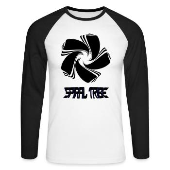 Spiral Tribe - Unisex Baseballshirt langarm - Weiß/Schwarz - Vorne - Nik (191cm)