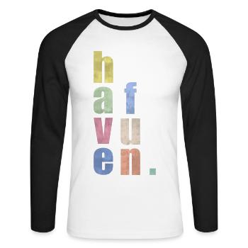 Have fun. - Unisex Long Sleeve Baseball T-Shirt - white/black - Front - Nik (191cm)