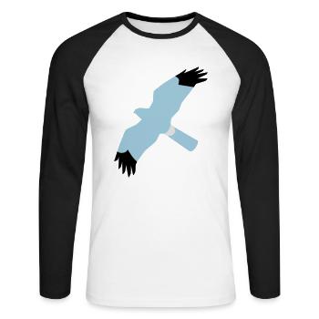 BAWC HHD Splat Design v3F - Unisex Long Sleeve Baseball T-Shirt - white/black - Front - Nik (191cm)