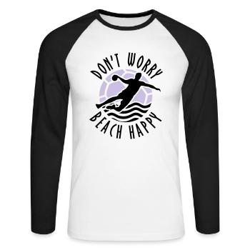 Don # t Worry Beach Happy beach handball - T-shirt baseball manches longues Homme - blanc/noir - Devant - Nik (191cm)