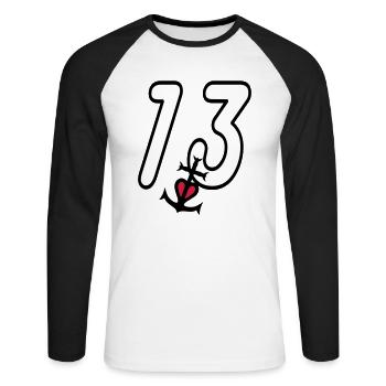Bouches du rhone 13 camargaise cross - Unisex Long Sleeve Baseball T-Shirt - white/black - Front - Nik (191cm)