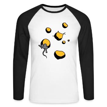 maus - T-shirt baseball manches longues Homme - blanc/noir - Devant - Nik (191cm)