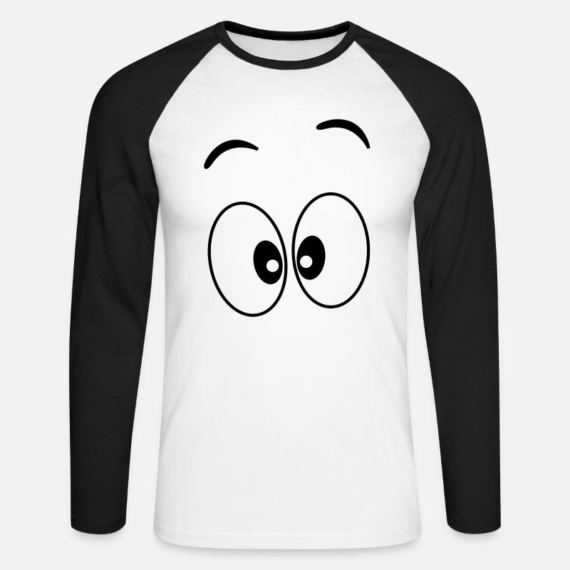 Augen _ Geschenkidee - Unisex Baseballshirt langarm - Weiß/Schwarz