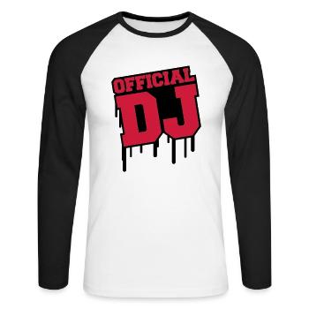 official_dj_c2 - T-shirt baseball manches longues Homme - blanc/noir - Devant - Nik (191cm)