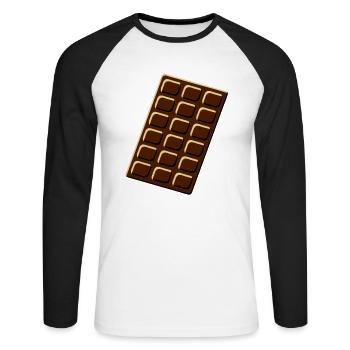 chocolate - T-shirt baseball manches longues Homme - blanc/noir - Devant - Nik (191cm)