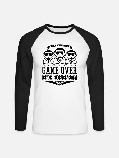 bachelor_party_guys_f1 - Unisex Baseballshirt langarm - Weiß/Schwarz