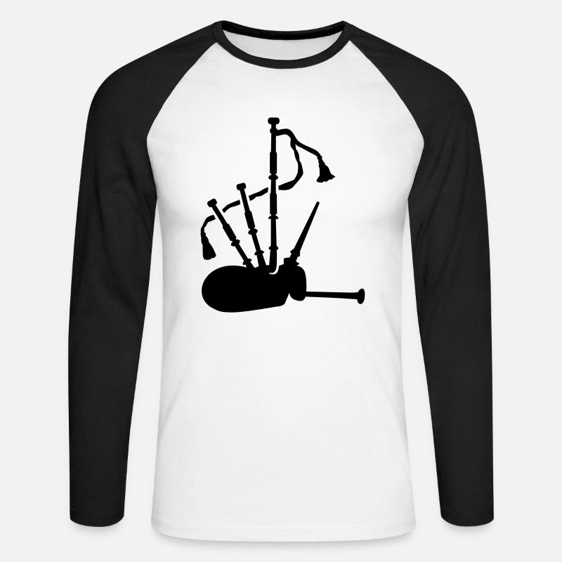 Dudelsack - Unisex Baseballshirt langarm - Weiß/Schwarz