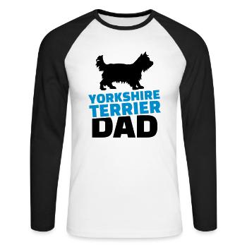 Yorkshire - Unisex Baseballshirt langarm - Weiß/Schwarz - Vorne - Nik (191cm)