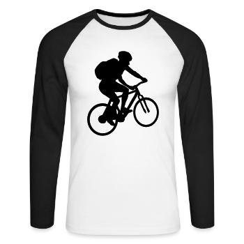 Cycling, biking 2 (super cheap!) - T-shirt baseball manches longues Homme - blanc/noir - Devant - Nik (191cm)