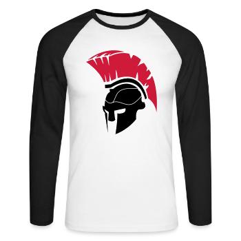 spartan_1 - T-shirt baseball manches longues Homme - blanc/noir - Devant - Nik (191cm)