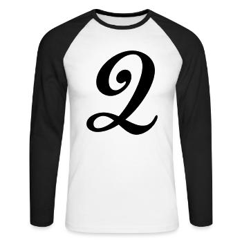 2 - Unisex Baseballshirt langarm - Weiß/Schwarz - Vorne - Nik (191cm)