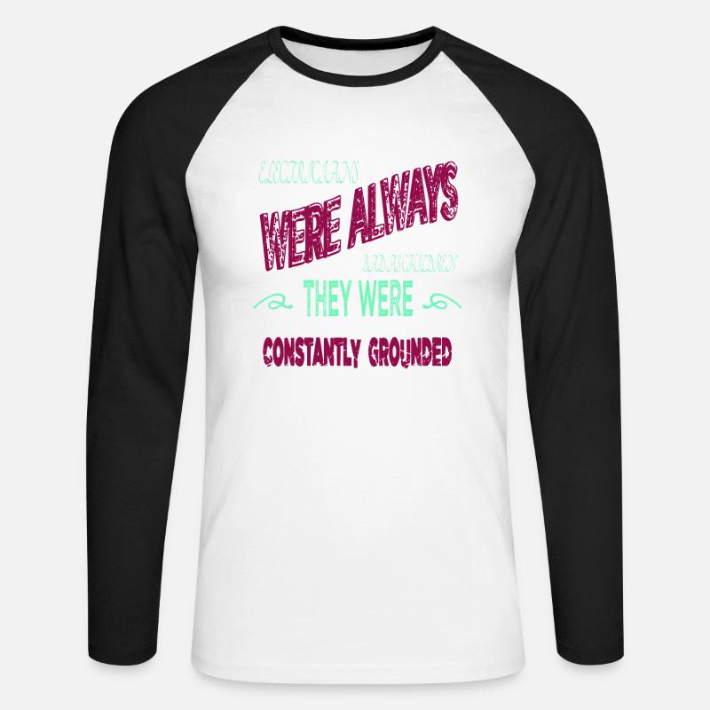 electricians gift caution statement devices - Unisex Baseballshirt langarm - Weiß/Schwarz