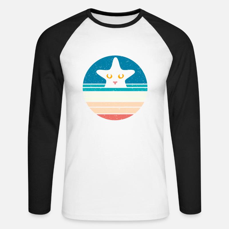 Seestern - Unisex Baseballshirt langarm - Weiß/Schwarz