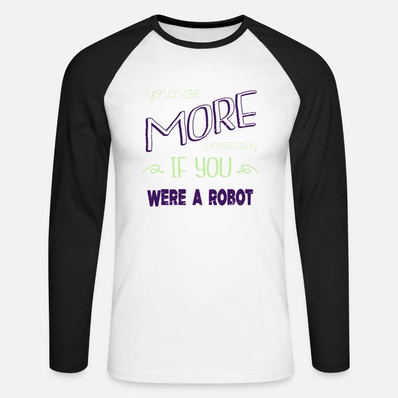 aerospace engineering computer - Unisex Baseballshirt langarm - Weiß/Schwarz