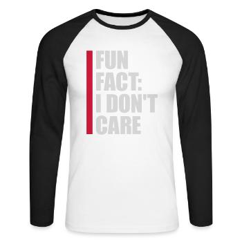 Je me fiche des faits - T-shirt baseball manches longues Homme - blanc/noir - Devant - Nik (191cm)
