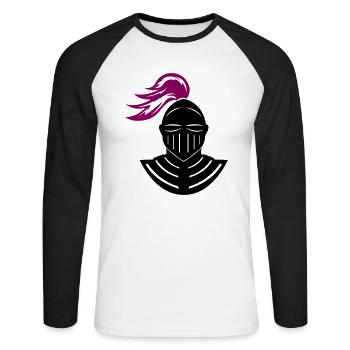 knight - Unisex Long Sleeve Baseball T-Shirt - white/black - Front - Nik (191cm)