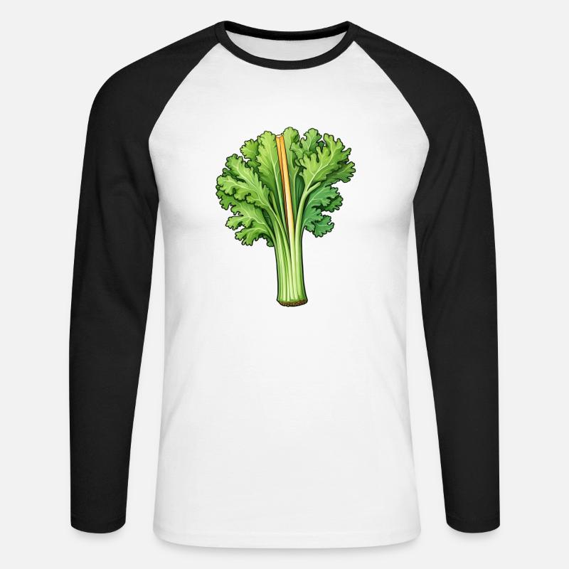 Celery or celery - Unisex Long Sleeve Baseball T-Shirt - white/black