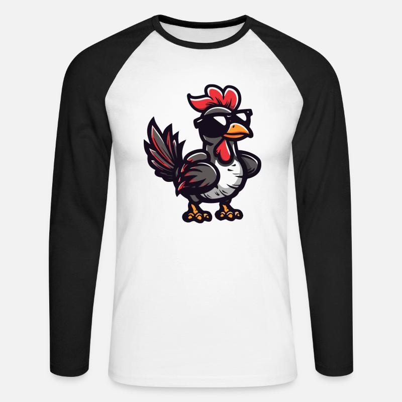 Truthan Comic Cool - Unisex Baseballshirt langarm - Weiß/Schwarz