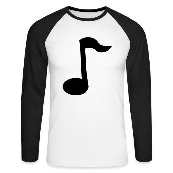 Note - Unisex Long Sleeve Baseball T-Shirt - white/black - Front - Nik (191cm)