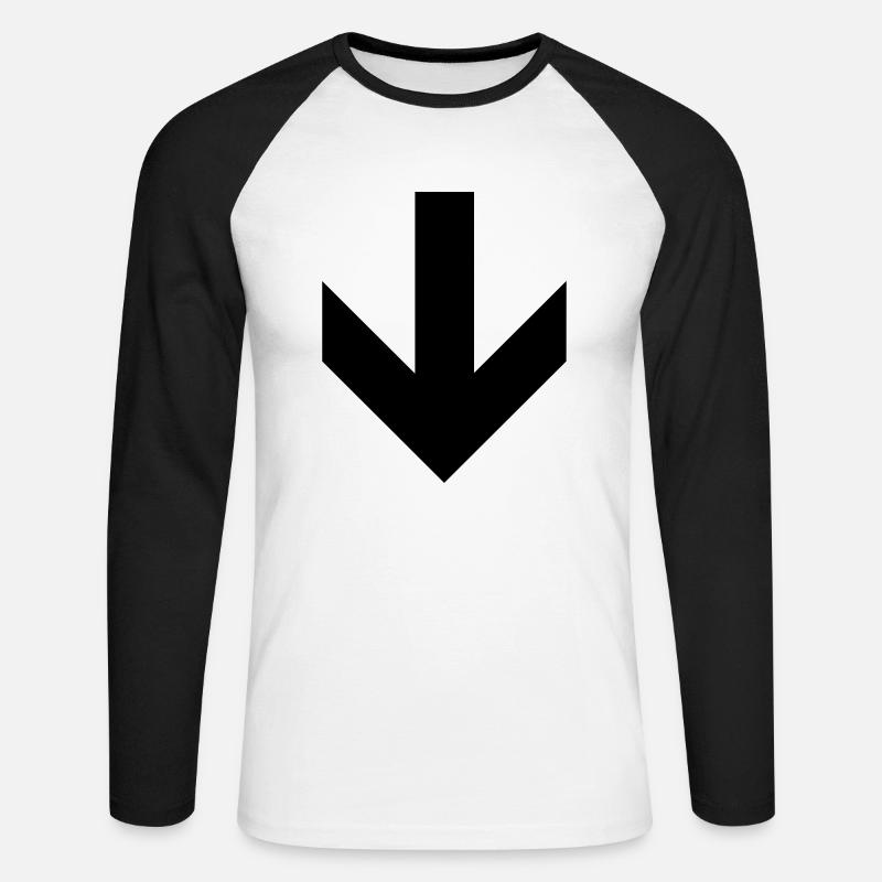 Dies Way Down Pfeil - Unisex Baseballshirt langarm - Weiß/Schwarz