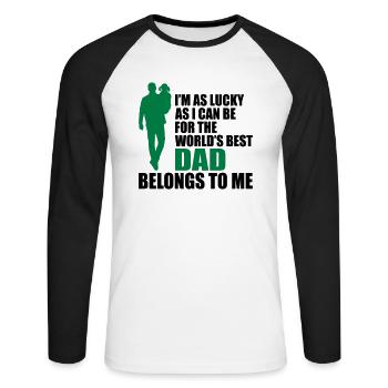 World's best dad vatertag - Unisex Baseballshirt langarm - Weiß/Schwarz - Vorne - Nik (191cm)