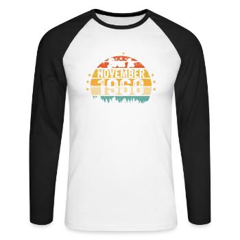 Légendaire depuis novembre 1998 - 1998 - T-shirt baseball manches longues Homme - blanc/noir - Devant - Nik (191cm)