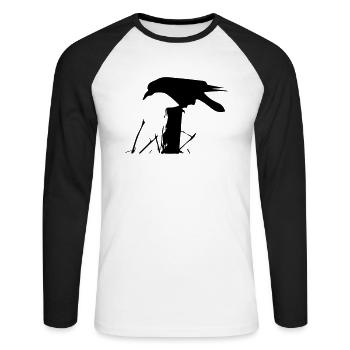 rabe - T-shirt baseball manches longues Homme - blanc/noir - Devant - Nik (191cm)