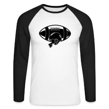 American Football - Unisex Baseballshirt langarm - Weiß/Schwarz - Vorne - Nik (191cm)