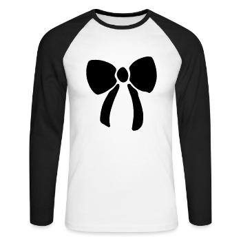Bow large / bow - party - firm - Unisex Long Sleeve Baseball T-Shirt - white/black - Front - Nik (191cm)