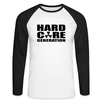 Hardcore Generation Radioactive EN - Unisex Long Sleeve Baseball T-Shirt - white/black - Front - Nik (191cm)