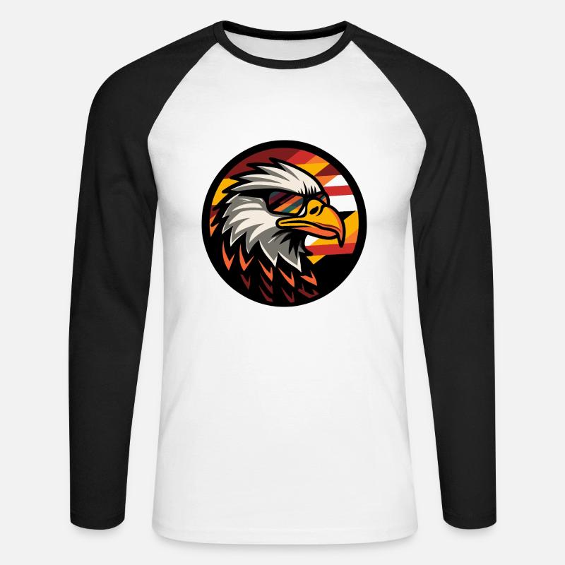 Eagle Comic Cool Summer - Unisex Long Sleeve Baseball T-Shirt - white/black