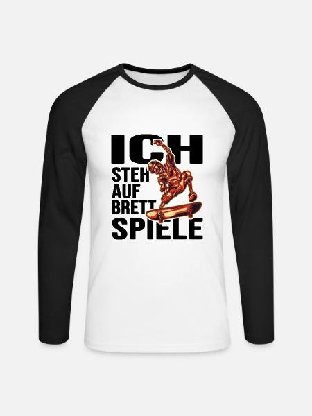 skate sk8 skateboarder halfpipe - Unisex Baseballshirt langarm - Weiß/Schwarz