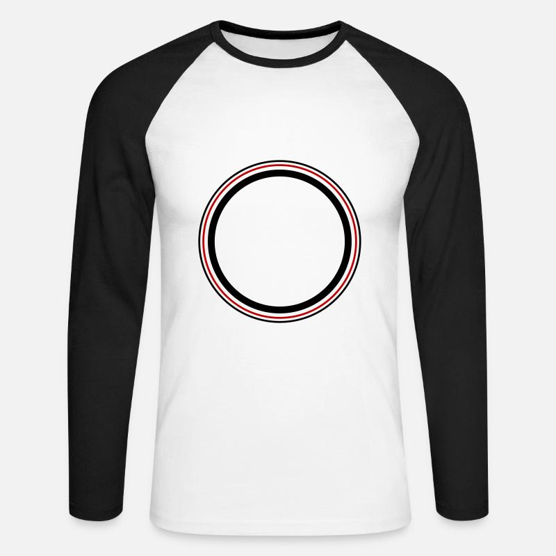 Kreis symbol - Unisex Baseballshirt langarm - Weiß/Schwarz