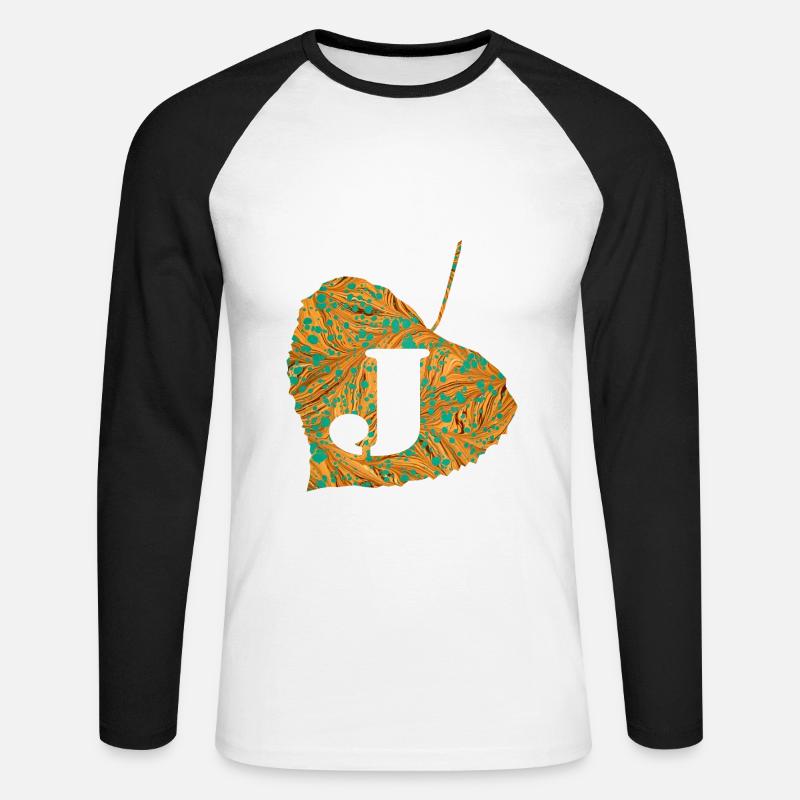 blatt e 95 j - Unisex Baseballshirt langarm - Weiß/Schwarz