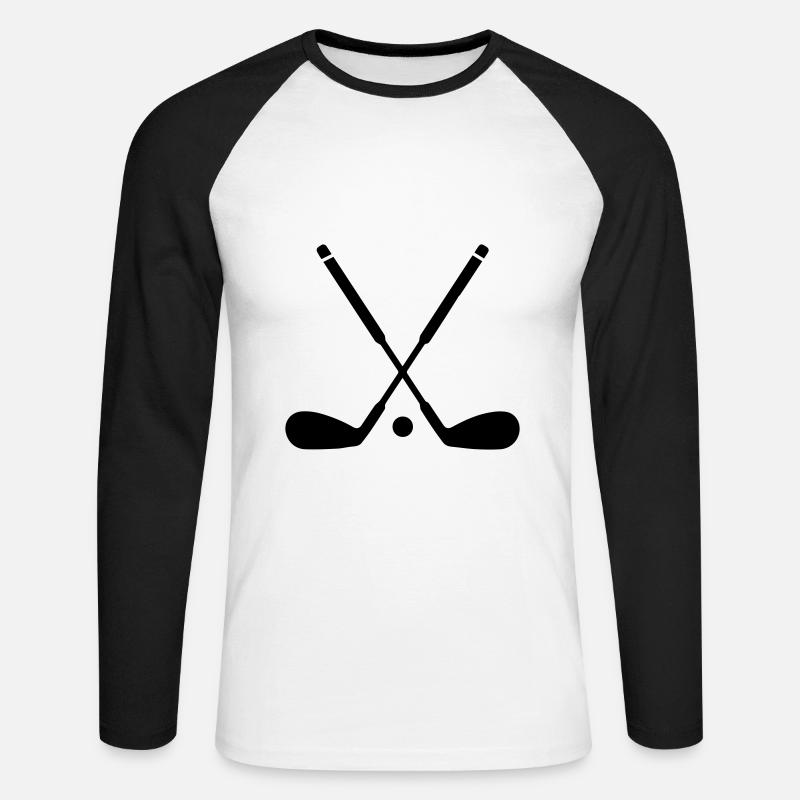 Golf symbol - Unisex Baseballshirt langarm - Weiß/Schwarz