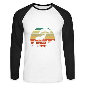 PARAGLIDING ROLLSTUHL HANDICAP - Unisex Long Sleeve Baseball T-Shirt - white/black - Front - Nik (191cm)
