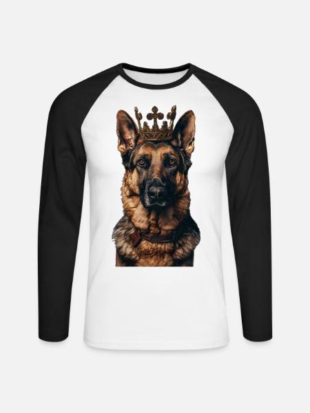 German Shepherd - Unisex Long Sleeve Baseball T-Shirt - white/black