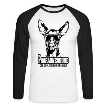 PHARAONENHUND coolster Hund Hundespruch Wilsigns - Unisex Baseballshirt langarm - Weiß/Schwarz - Vorne - Nik (191cm)