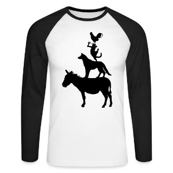 BREMEN TOWN MUSICIANS GIFT T-SHIRT - Unisex Long Sleeve Baseball T-Shirt - white/black - Front - Nik (191cm)