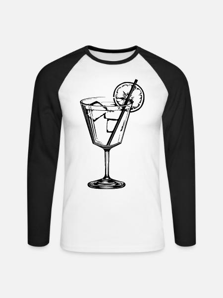 Limonade Drink Symbol - Unisex Baseballshirt langarm - Weiß/Schwarz