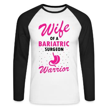 Conception de chirurgie gastrique pour un patient ayant subi un pontage gastrique - T-shirt baseball manches longues Homme - blanc/noir - Devant - Nik (191cm)